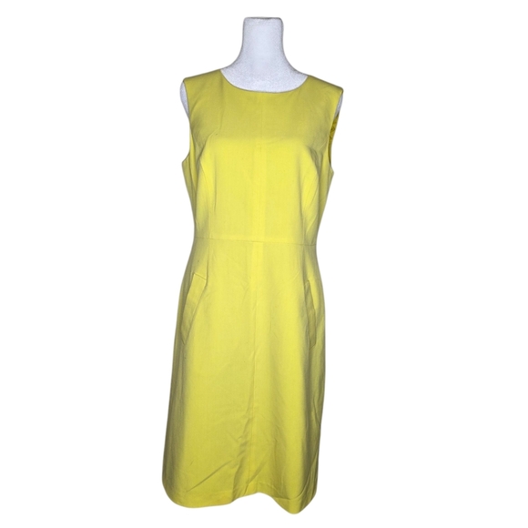 Nine West Womens Bright Yellow Sleeveless Dress Straight Size 6 - Picture 1 of 9